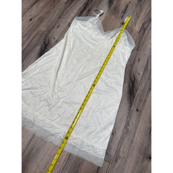 Vintage Lovers Model White Slip Dress Frosted Lace BabyDoll Croquette Boho Roman - Picture 6 of 9